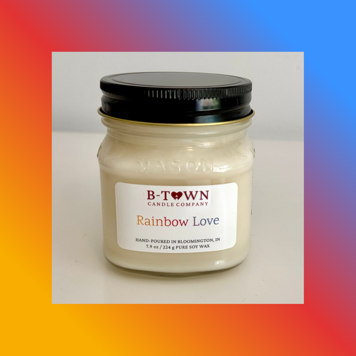 Rainbow Love Classic 8 oz Mason Jar